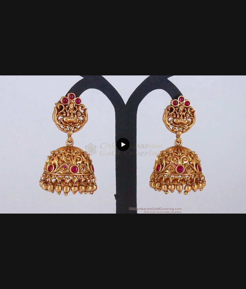 Matt Finish Antique Jimiki Earrings For Traditional Wear ER2722